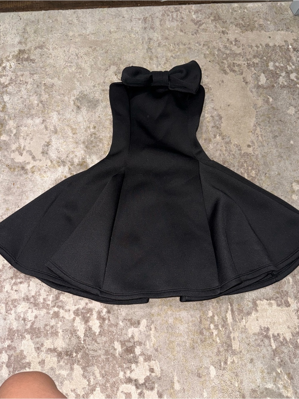 Black Bow-Accent Fit & Flare Dress